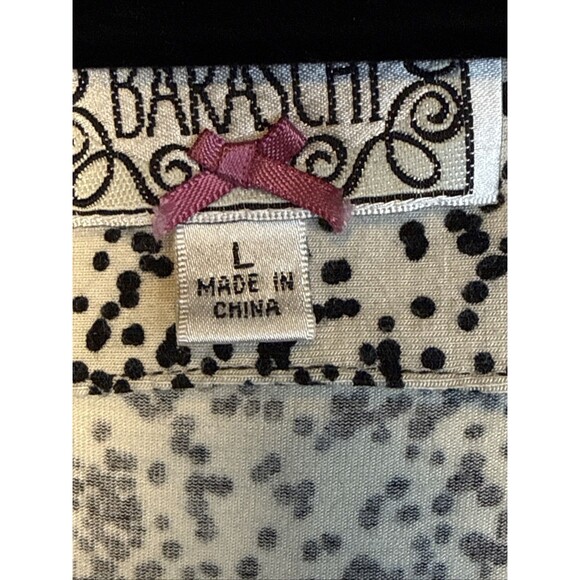 Y2K Babydoll Top Women's Size M Anthropologie Baraschi Black Cream Polka Dots - Picture 3 of 7